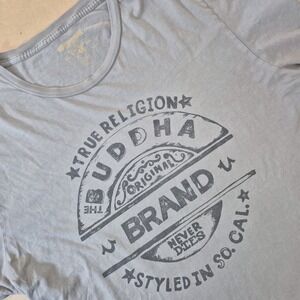 True Religion Buddha Never Dies T-Shirt Men's XL Gray